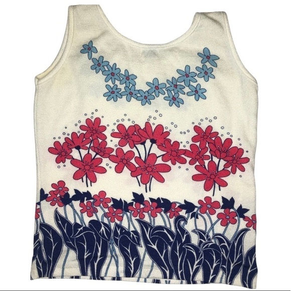 Vintage Floral Tank Top Women’s Sz L - Picture 2 of 6